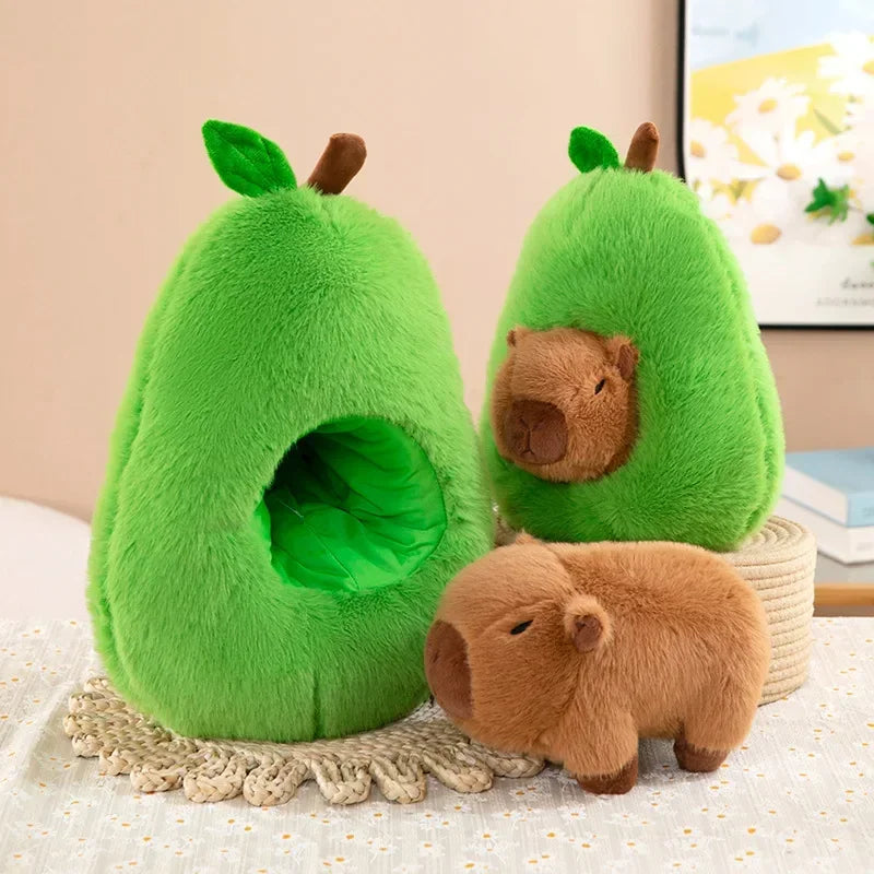 35cm ***Hut Plush Capibala Doll Soft Animal Avocado Mouse Plush Toys Avocado Doll Children's and Girls' Gift Capybara Pillow