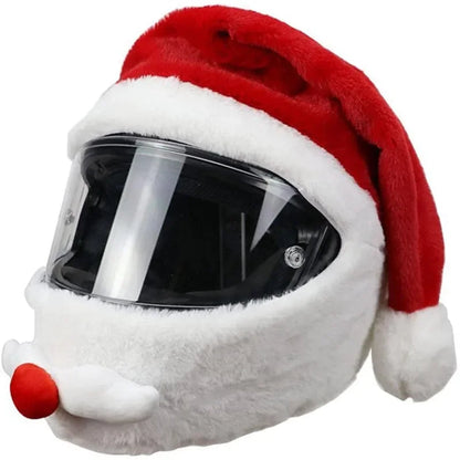 Santa Cycling Helmet Christmas Motorcycle Helmet Cover Full Face Safe Hat Santa Claus Racing Cap Merry Christmas Decoration Gift